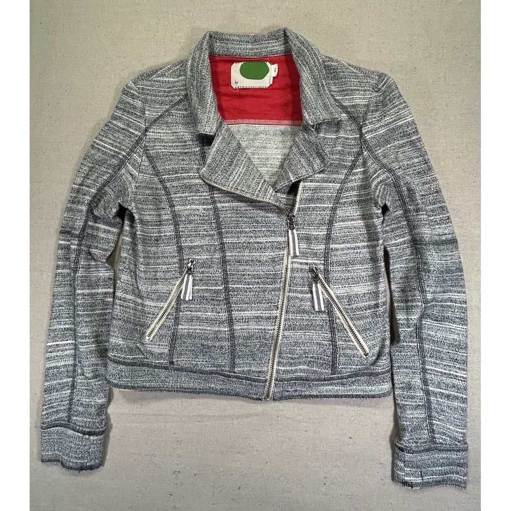 Anthropologie Women's Small Cropped‎ Bomber Full Zip Jacket Stylish Fashion